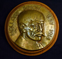 TŐRÖS GÁBOR (1934-2021) : HOLLÓSY SIMON (1857-1918) NAGYMÉRETŰ PLAKETT !