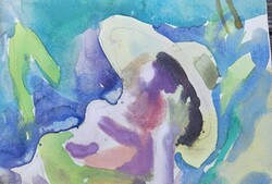 Pituk József Viktorián festmény akvarell