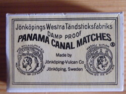 Retro svéd "Panama canal matches" teli doboz gyufa