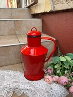 Zománcos zománcozott 2 literes  piros kanna kanta