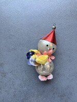 Gablonzi, gablonci harmonikás bohóc, régi zsenília és üveg karácsonyfadísz