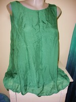 Selyem tartalmú lenge felső, zöld