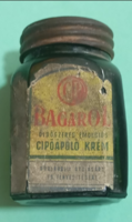 Retro  Bagarol oldószeres emulziós cipőápoló CP logóval, bádog tetővel  1920
