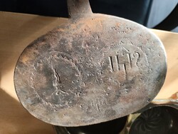 Régi kovácsolt ostyasütő vas, XIX sz.