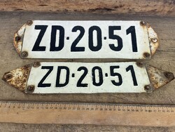 -AV307- Régi Rendszám Rendszámtábla Pár ZD 20 51