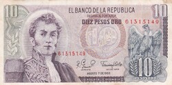 10   Pesos    1980  Kolumbia