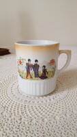 Régi,Zsolnay gésás porcelán bögre