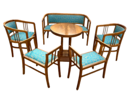 Antik Art Nouveau, Jugendstil, szecessziós 6 részes komplett szalon ülőgarnitúra