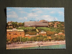 Képeslap,Budapest,SZOT Rózsadombi gyógyüdülő,Duna part,Ikarus autóbusz látkép,részlet,1977-