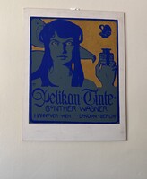 ELKÉPESZTŐ RITKA !!! E R E D E T I !!! PELIKAN Tinta Töltőtoll Történelmi Plakát Kép 1985 A1 !!!