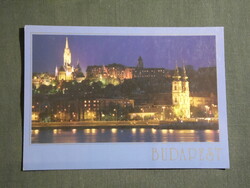 Képeslap,Budapest,Duna part,Szent Ferenc tempolm,halászbástya látkép,részlet,2000-
