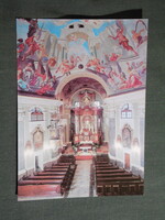 Képeslap,Budapest,Batthyány tér,Szent Anna templom,oltár látkép,részlet,1990-
