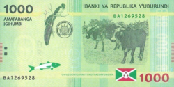 Burundi 1000 Francs / Amafranga 2015 UNC