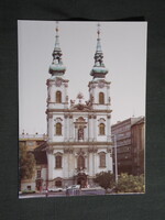 Képeslap,Budapest,Batthyány tér,Szent Anna templom látkép,részlet,1990-