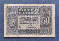 50 Fillér 1920, F+.