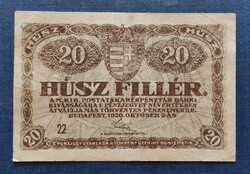 20 Fillér 1920, F+.
