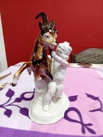 Puttó kecskével nagyobb porcelán figura