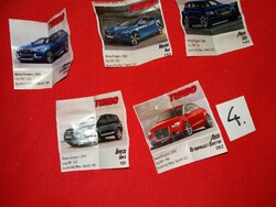 Retro AUTÓS TURBO sport rágógumi gyűjthető autóscimkék 5 darab egyben a képek szerint 4.