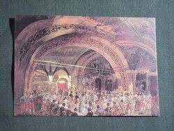 Képeslap,Budapest,Nemzeti galéria,Zichy Mihály Cári udvari díszlakoma festmény látkép,részlet,2001-
