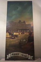 Dr. Bajkai Braun Géza festőművész Hűtőház című nagyméretű festménye
