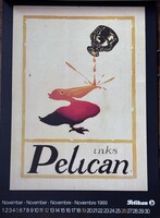 NOS !!! ELKÉPESZTŐ RITKA !!! E R E D E T I !  1db PELIKAN Tinta Töltőtoll Történelmi Plakát Naptár !