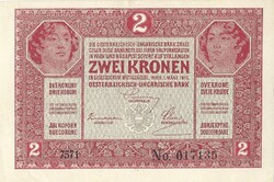 2 korona 1917 "7000" feletti hajtatlan aUNC