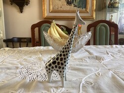 Hollóházi porcelán art deco zsiráf .