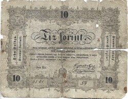 10 tíz forint 1848 Kossuth bankó Fordított hátlapi alapnyomat 1.
