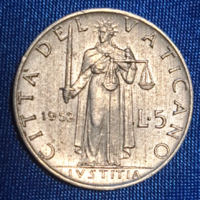Vatikán 5 Líra 1952. XII  Pius  (1044)