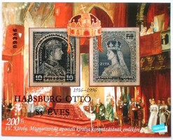 IM17 / 1997 Habsburg Ottó  85 éves emlékív (fekete felülnyomott ) postatiszta vékony papíron ,sorsz.