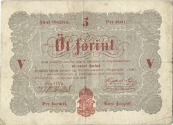 5 forint 1848 piros betűk 1.