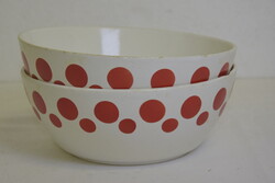 Gránit, piros pöttyös kerámia tálak A251