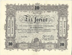 10 tíz forint 1848 Kossuth bankó Fordított hátlapi alapnyomat 4. Hajtatlan aUNC