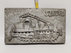 "Szeged" lánctalpas buldózer alumínium öntvény falidísz (3501)