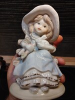 Kalapos nyuszis kislány porcelán cukiság