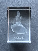 KIÁRUSÍTÁS! -50%—  3D Lézer gravírozott üveg hasábba zárt “Kis hableány” - Koppenhága