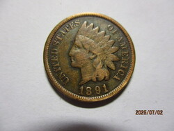 1891  USA.  One Cent Indián head