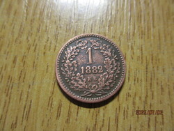 Magyar Királyi Váltópénz 1882KB  1 Krajcár XF