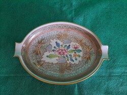 Herendi Cubash patterned ashtray, dish, Kaposvári Rózsa hand-painted