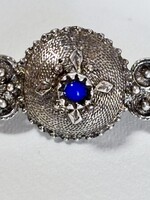 Csodaszép, kék köves ezüst kitűző, antik ezüst (835) bross hibátlan állapotban Jelölt! Pandora, Zara