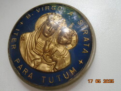 Mágneses Utazási amulett Aranyozott Mária a gyermek Jézussal