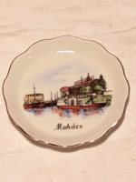 KIS AQUINCUM PORCELÁN TÁLKA MOHÁCS FELIRAT (G14)