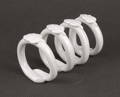 1W118 Levéldíszes porcelán szalvétagyűrű 4 darab