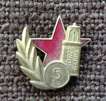 Banyász 5 éves törzsgarda  . Jelvény  , kitüző .