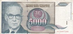 5.000   Dinár   1992    Jugoszlávia