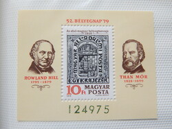 1979. Bélyegnap (52.) - blokk: Rowland Hill, Than Mór és Than Mór bélyegterve /300ft/