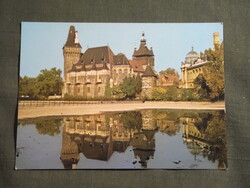 Képeslap,Budapest,Városliget,Vajdahunyad vár,múzeum látkép,részlet,1984-