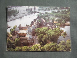 Képeslap,Budapest,Városliget,Vajdahunyad vár,múzeum látkép,részlet,1977-