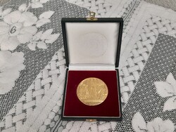 Szent István király kijelöli a magyar állam határait" emlékérem Óriási Aranyozott Bronz 2000