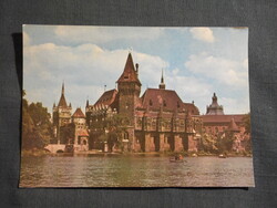 Képeslap,Budapest,Városliget,Vajdahunyad vár,múzeum látkép,részlet,1961-